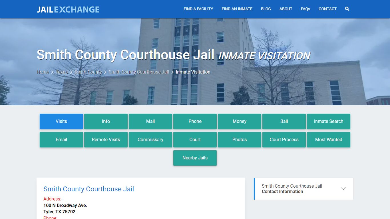 Inmate Visitation - Smith County Courthouse Jail, TX - Jail Exchange